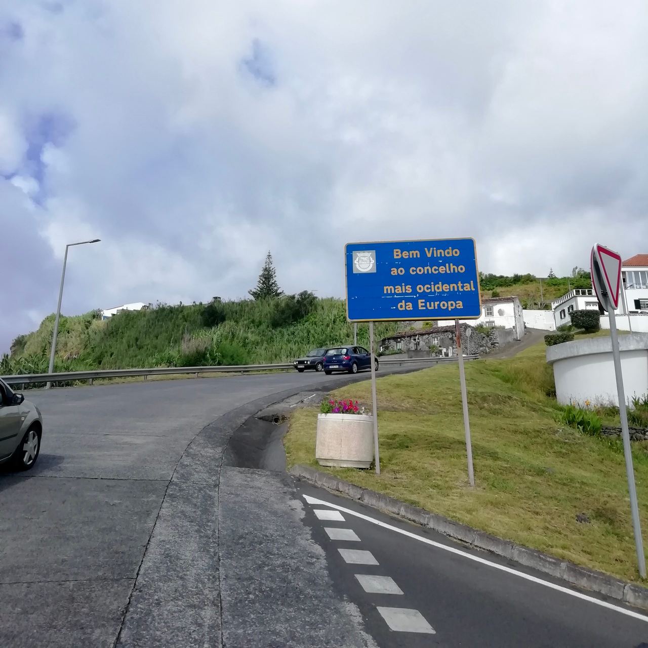 Road sign of the easternmost town of Europe