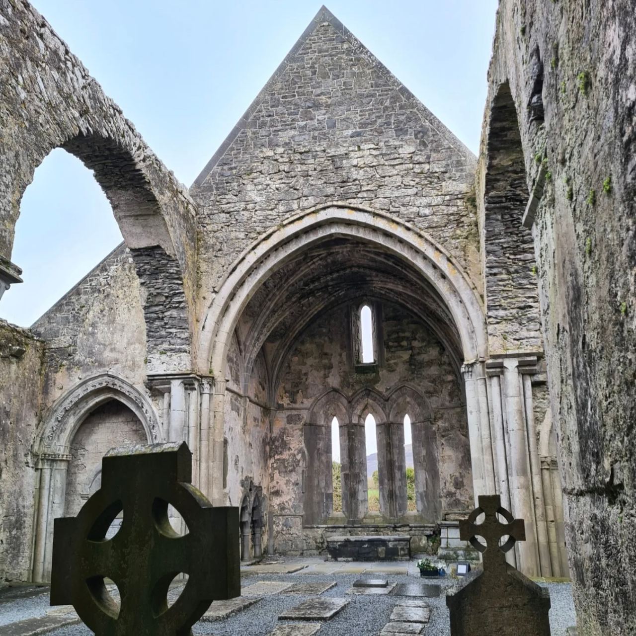Ruined Irish church from the inside